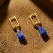 Lapislazuli Ohrringe aus 18K vergoldet Copper