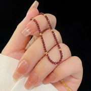 Roter Granat Halskette aus 18K vergoldet Silver