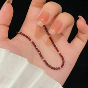 Roter Granat Halskette aus 18K vergoldet Silver