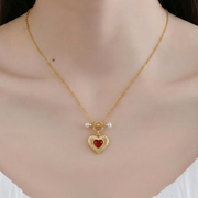 Karneol Halskette aus 18K vergoldet Silver