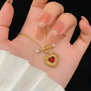 Karneol Halskette aus 18K vergoldet Silver