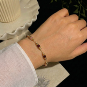 Rosa Turmalin Armband aus 18K vergoldet Copper