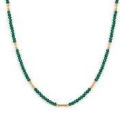 Grüner Chalcedon Halskette aus 18K vergoldet Copper