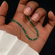 Grüner Chalcedon Halskette aus 18K vergoldet Copper
