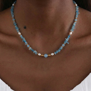 Aquamarin Halskette aus 18K vergoldet Copper