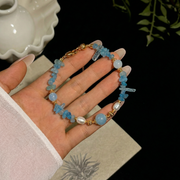 Aquamarin Armband aus 18K vergoldet Copper