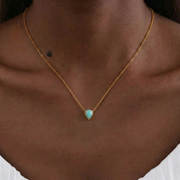 Tropfen Amazonit Pendant Halskette aus 18K Gold-Vermeil