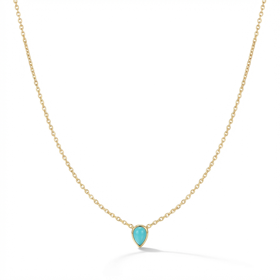 Tropfen Amazonit Pendant Halskette aus 18K Gold-Vermeil