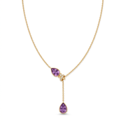 Herzperle Drop Halskette aus Bergkristall oder Amethyst