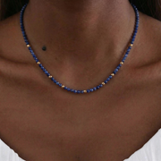 Gemstone Beaded Halskette aus 18K vergoldet Metal