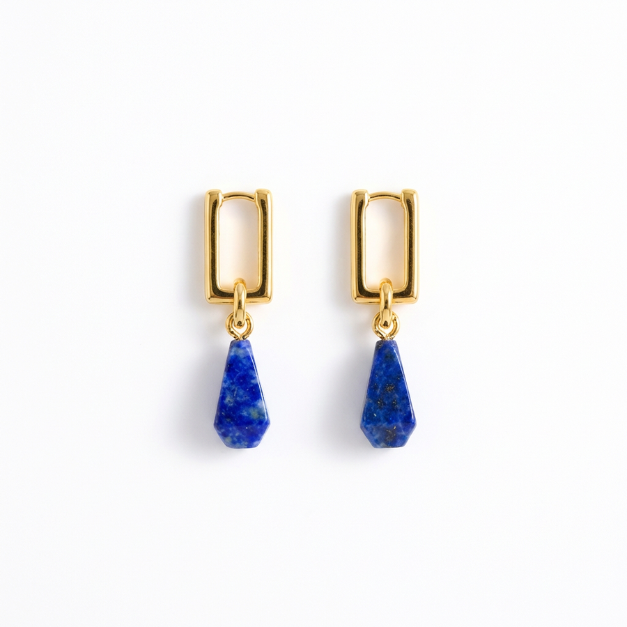 Lapislazuli Ohrringe aus 18K vergoldet Copper