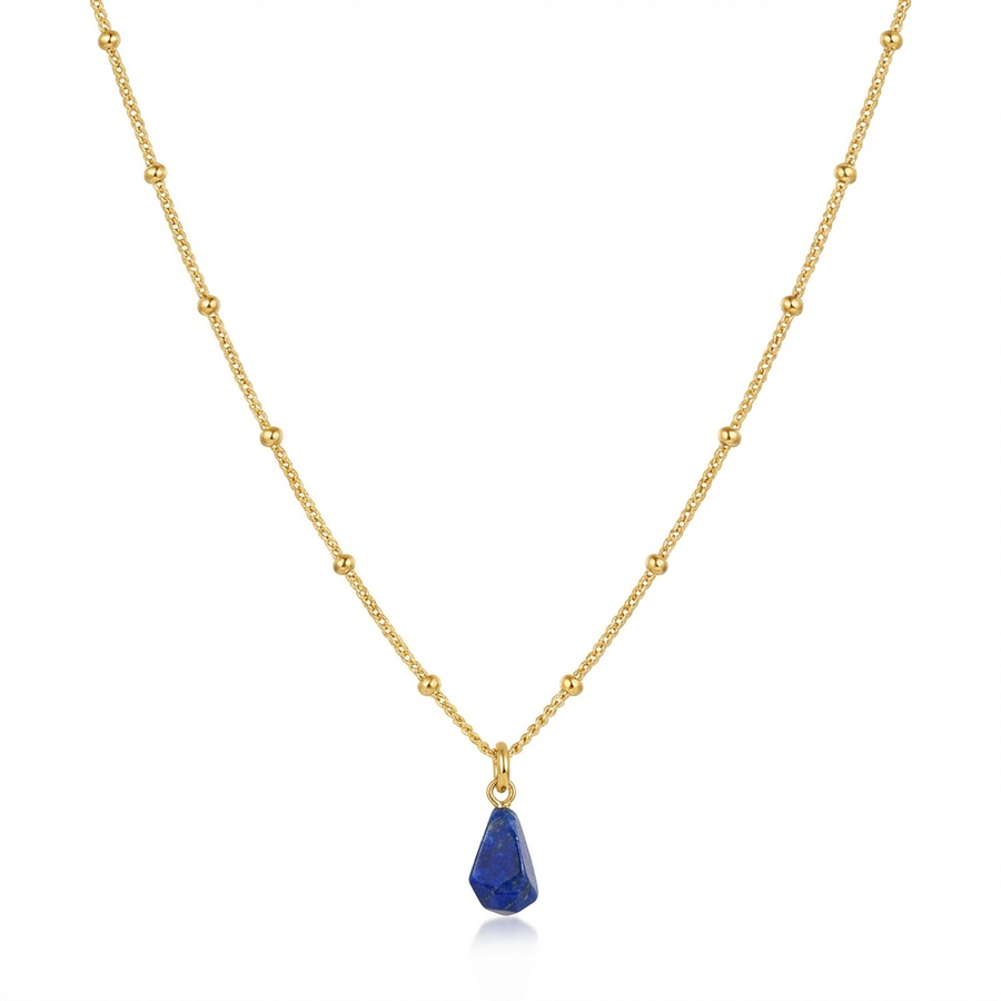Lapislazuli Halskette aus 18K vergoldet Copper