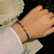 Lapislazuli, Karneol und Türkis Armband aus 18K vergoldet Copper