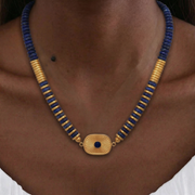 Lapislazuli Halskette aus 18K vergoldet Copper