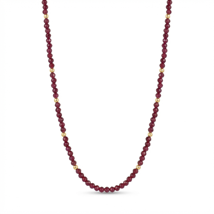 Roter Granat Halskette aus 18K vergoldet Silver