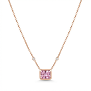 Amethyst Halskette aus rosévergoldet Silver