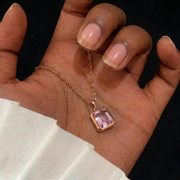 Amethyst Halskette aus rosévergoldet Silver