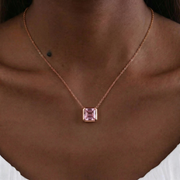 Amethyst Halskette aus rosévergoldet Silver