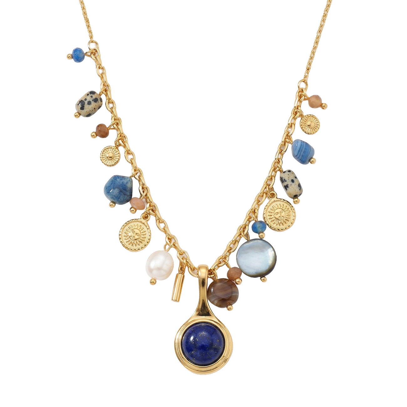 Halskette mit Perl-Detail aus 18K-vergoldetem Kupfer