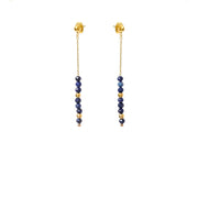 Lapislazuli rosa Turmalin Mondstein Blue Apatit Amethyst Ohrringe aus 18K gold-plated metal
