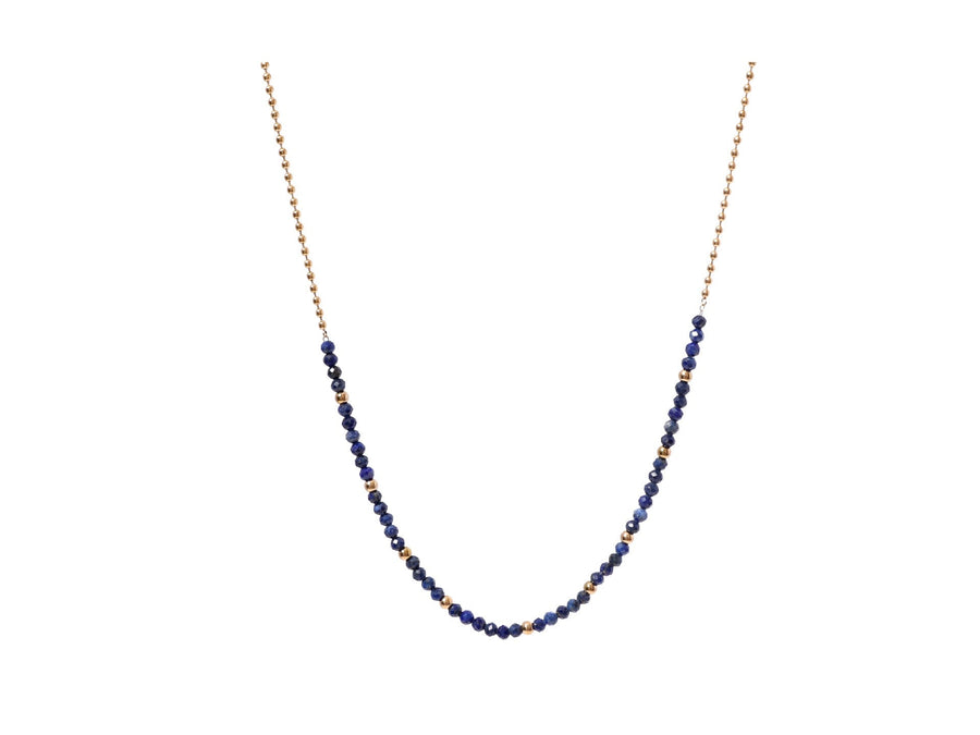 Lapislazuli rosa Turmalin Mondstein Blue Apatit Amethyst Halskette aus 18K gold-plated metal