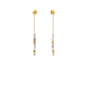 Lapislazuli rosa Turmalin Mondstein Blue Apatit Amethyst Ohrringe aus 18K gold-plated metal
