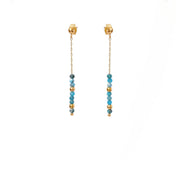 Lapislazuli rosa Turmalin Mondstein Blue Apatit Amethyst Ohrringe aus 18K gold-plated metal