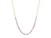 Lapislazuli rosa Turmalin Mondstein Blue Apatit Amethyst Halskette aus 18K gold-plated metal