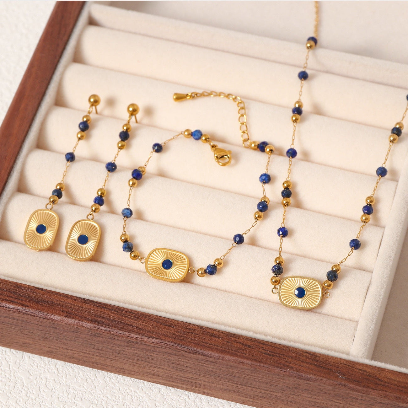 Lapislazuli-Schmuckset