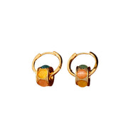 Katzenauge 圆形 Ohrringe aus 14K gold-plated copper