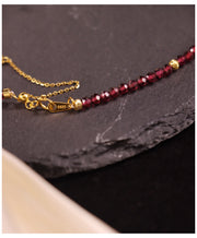 Roter Granat项链 Armband aus 18K gold-plated silver