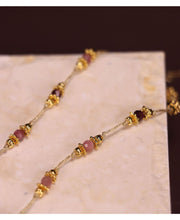Rosa Turmalin Schmuckset aus 18K gold-plated copper
