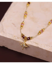 Rosa Turmalin Schmuckset aus 18K gold-plated copper