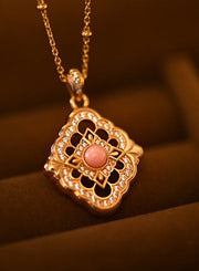 Pink Mother-of-Perle Schmuckset aus 18K gold-plated silver