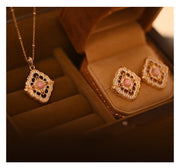 Pink Mother-of-Perle Schmuckset aus 18K gold-plated silver