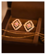 Pink Mother-of-Perle Schmuckset aus 18K gold-plated silver