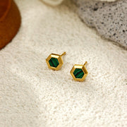 Malachit Ohrringe aus 18K gold-plated copper