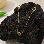 Malachit Halskette aus 18K gold-plated copper