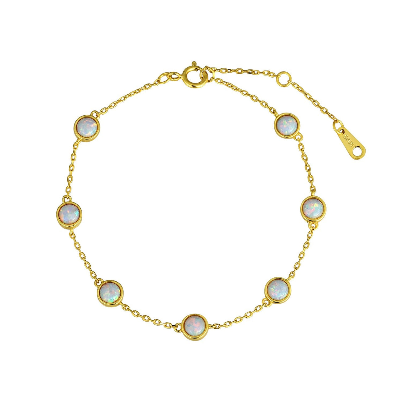 Opal-Armband aus 18K-vergoldetem Silber