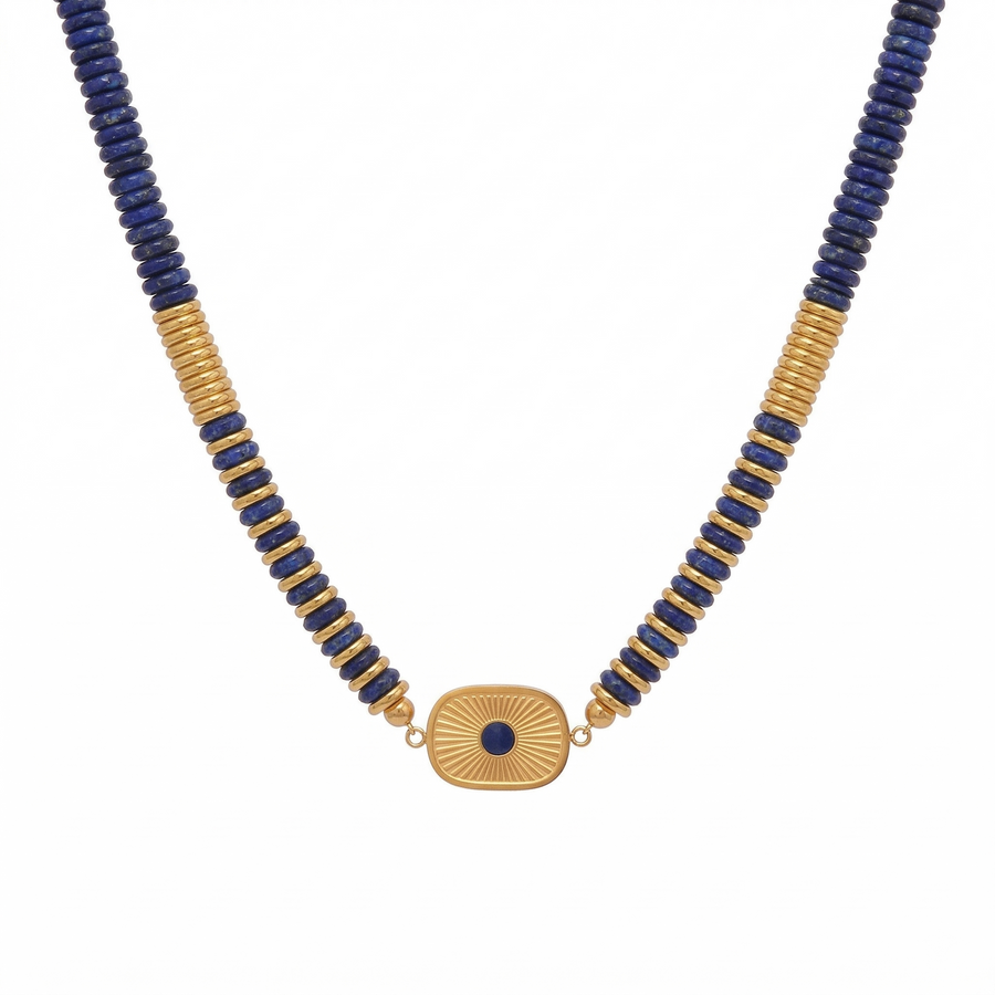 Lapislazuli Halskette aus 18K vergoldet Copper