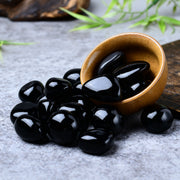 Schwarzer Obsidian Trommelstein 3