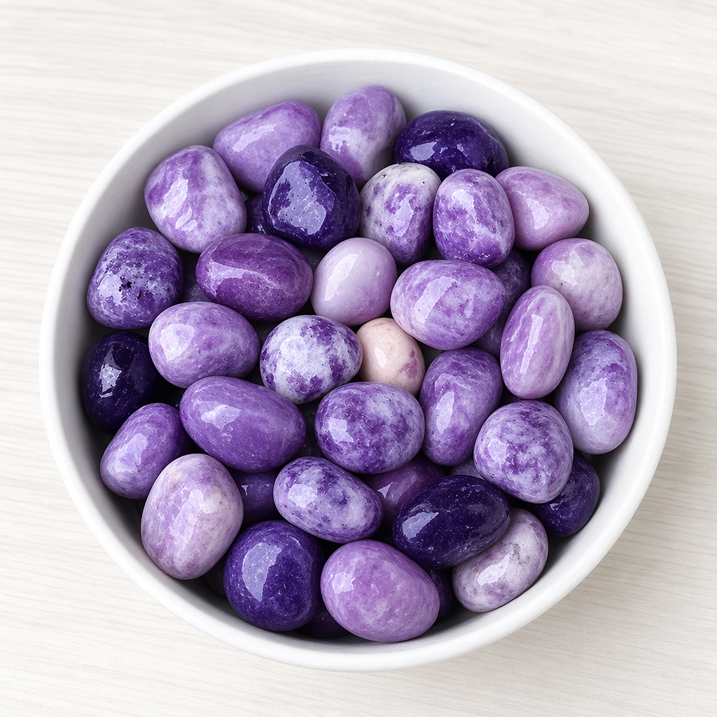 Violetter Glimmer Trommelstein