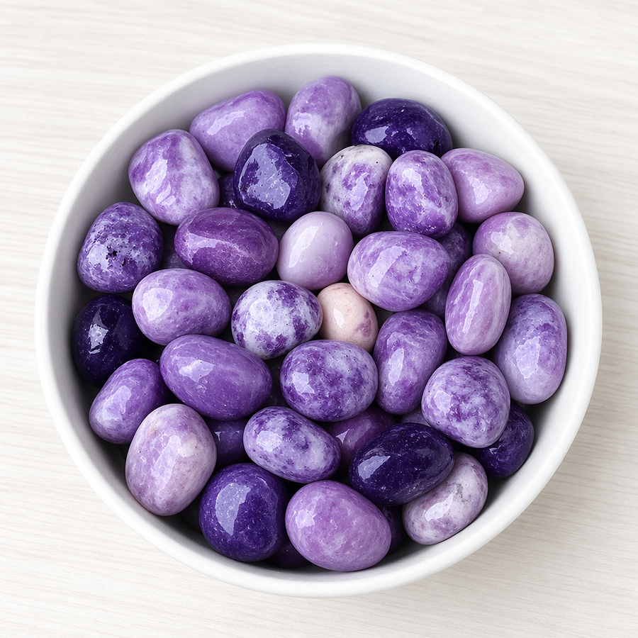 Violetter Glimmer Trommelstein