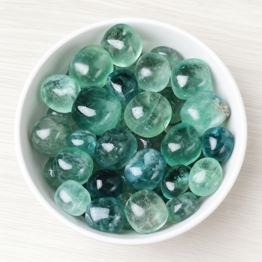 Grüner Fluorit Trommelstein