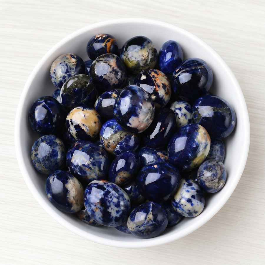 Blauer Spitzenachat Trommelstein