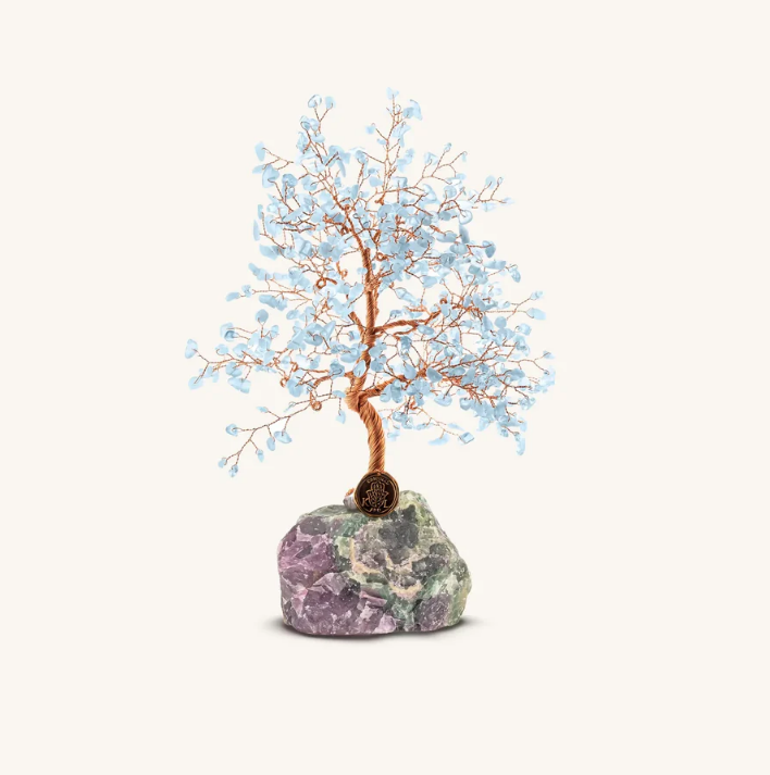 Aquamarin Feng-Shui-Baum crystal stone 2025