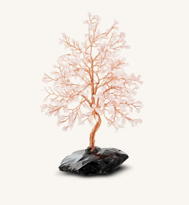 Groovy Dreamer Rosenquarz und Onyx Feng-Shui-Baum crystal stone 2025