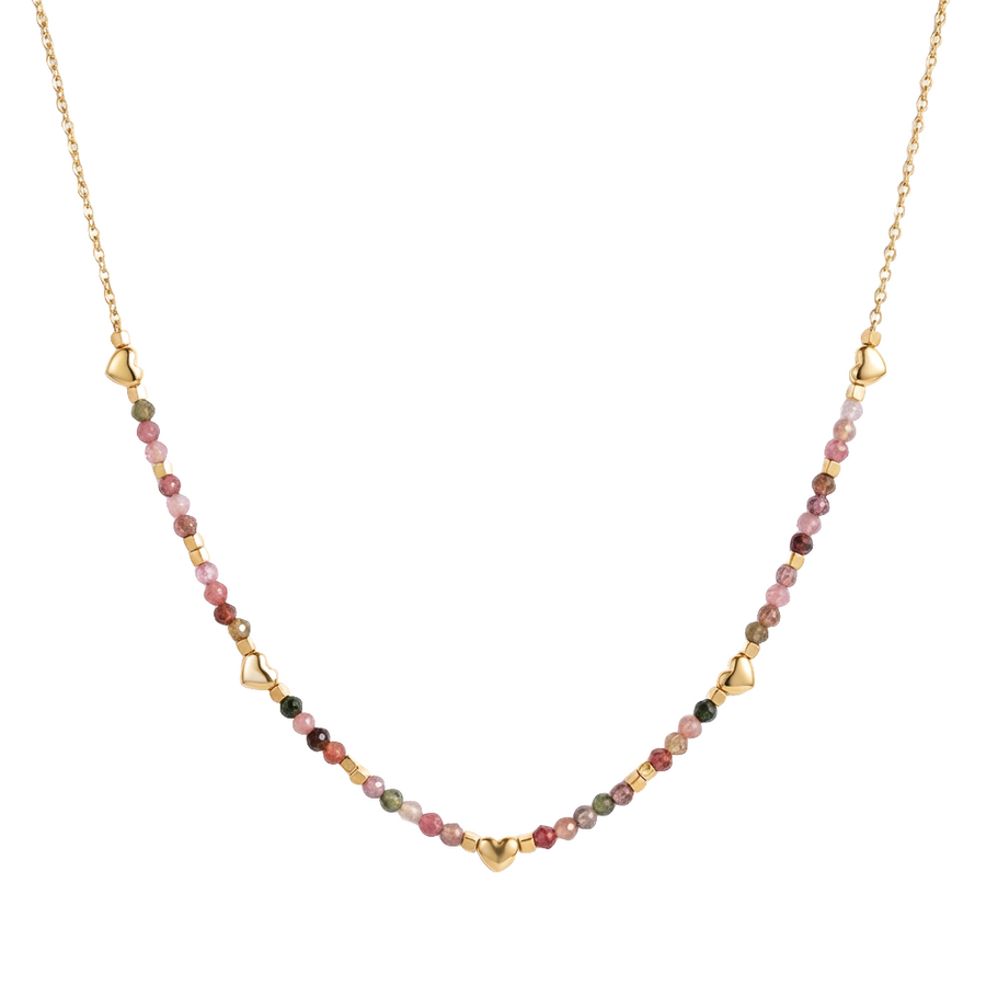 Turmalin Quadrat Pendant Halskette aus 18K vergoldet Copper