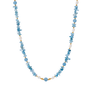 Aquamarin Halskette aus 18K vergoldet Copper