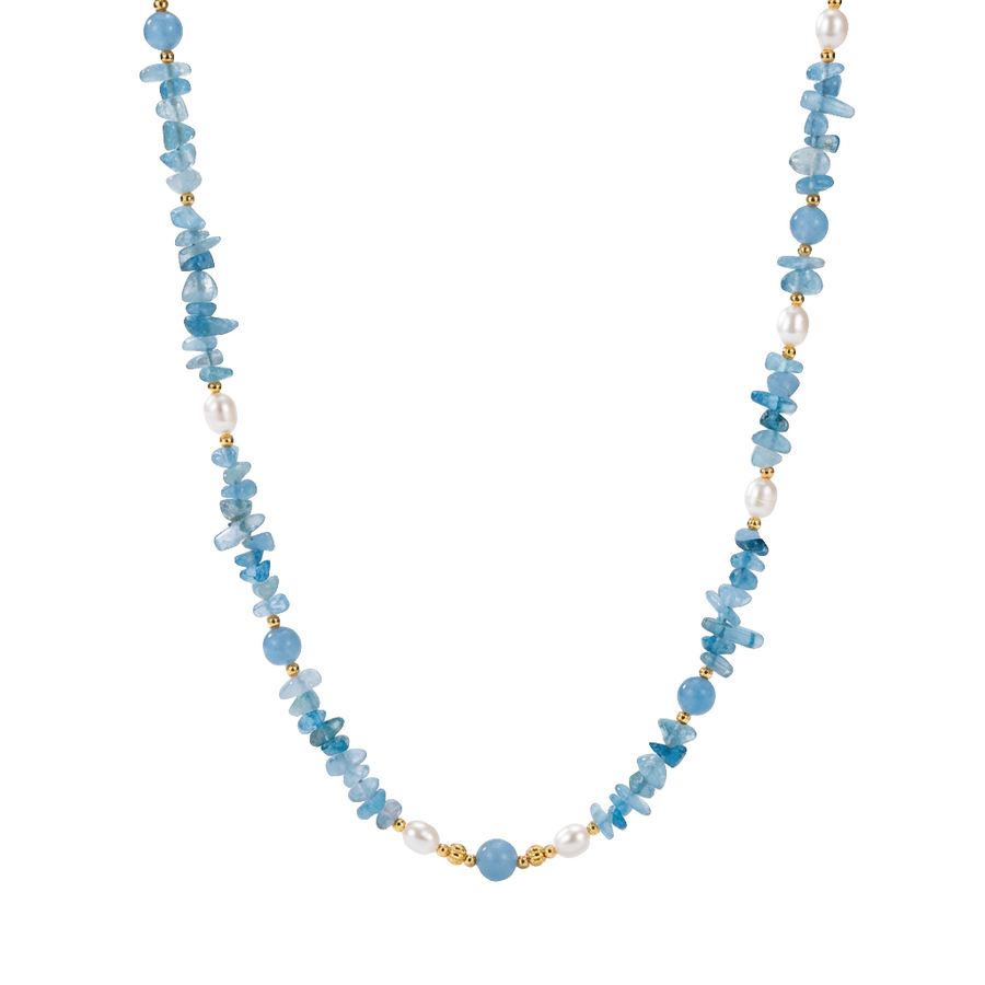 Aquamarin Halskette aus 18K vergoldet Copper